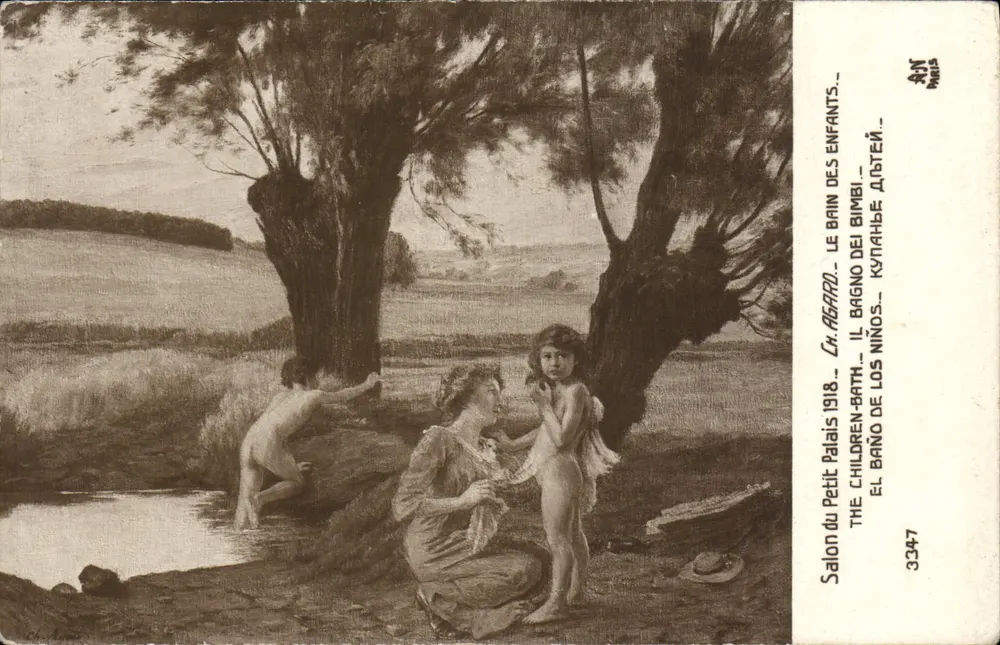 Das Kinderbad — Salon du Petit Palais 1918 — Verlag AM Paris, n° 3347 - Vorderseite