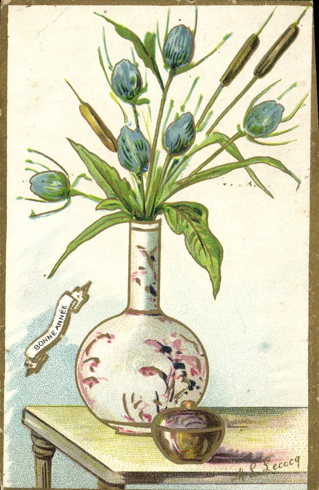 Bloemenvas — Goed jaar — M. E. Secoq - Voorkant