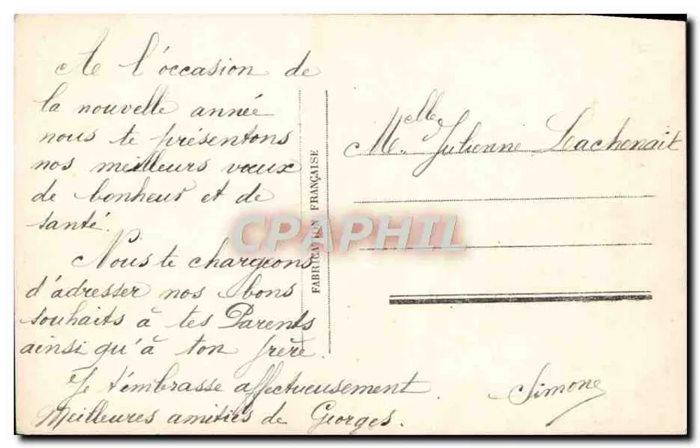 Junges Paar — Frohe Neujahr — Paris 758 - Rückseite