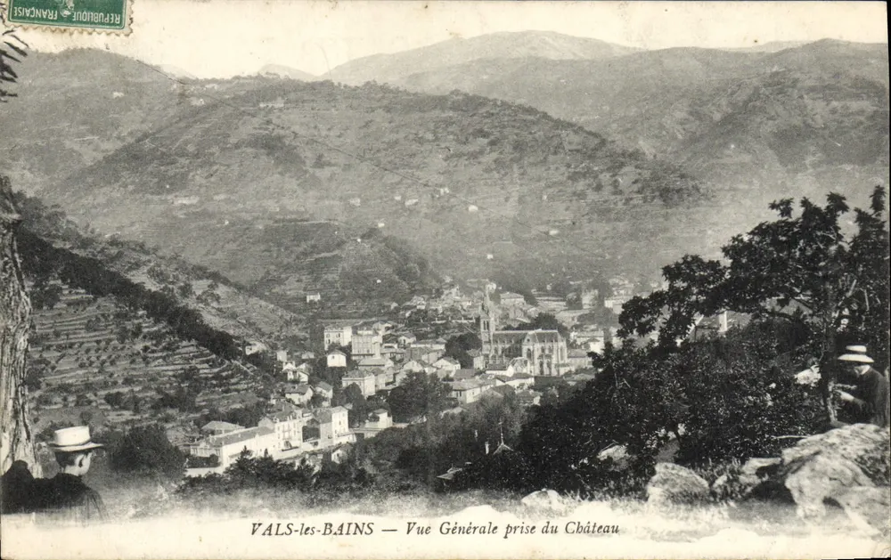 VALS-les-BAINS — Allgemeiner Blick vom Schloss — Édit. Prévoi, photog. Vals - Vorderseite