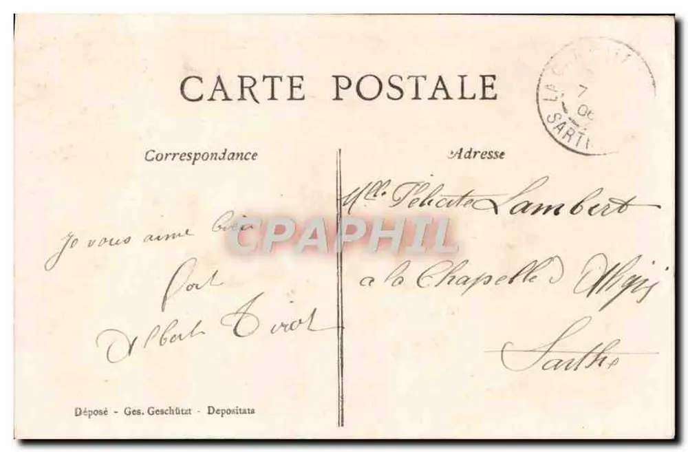 Amour et Mignonne sur un banc moussu — ATFS, n° 383/1 - Verso
