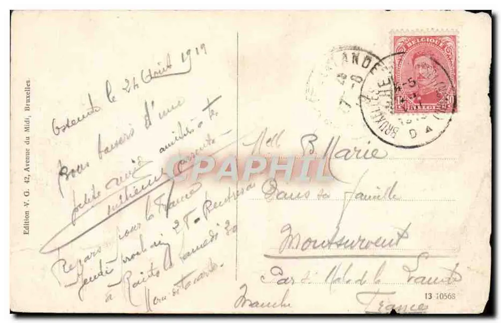 Ostende — A Digue — Hôtel Majestica - Verso