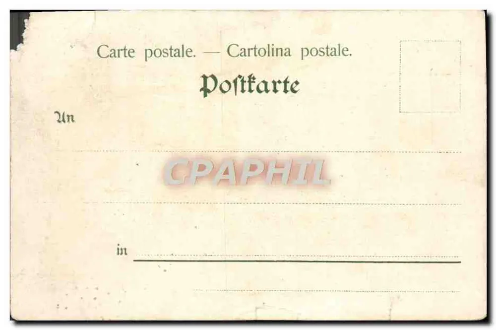 Femme en robe verte patinant — scène hivernale — éditeur non identifié - Verso
