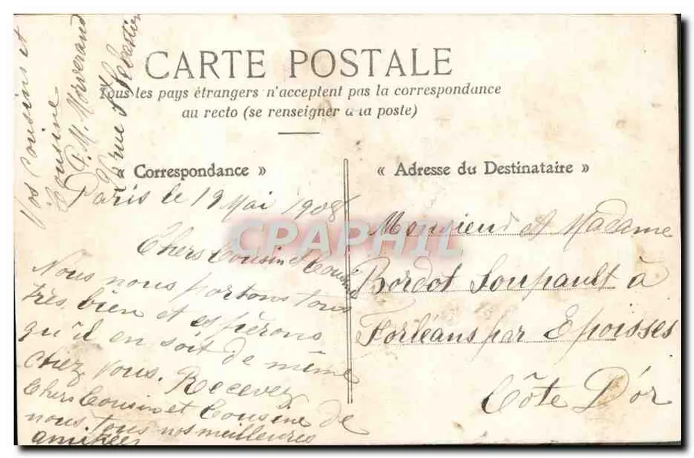 Crianças em traje tradicional — Amitiés — editor desconhecido, n° 4001 - Verso