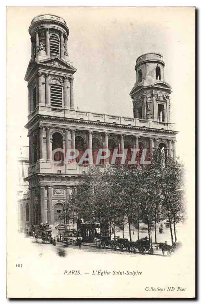 Paris — A Igreja de Saint-Sulpice — Coleções ND Phot, n° 105 - Frente