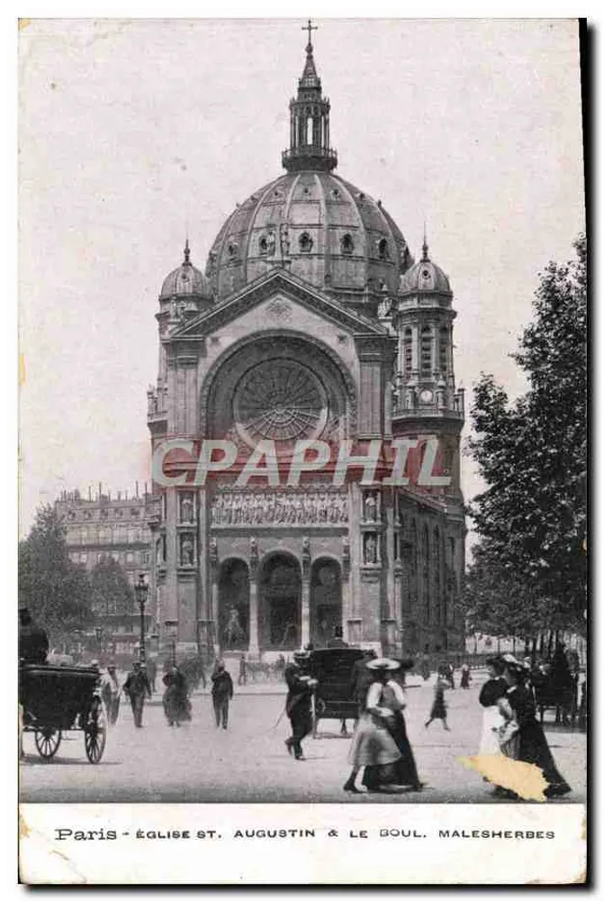 Paris - Kirche Saint-Augustin und der Boulevard Malesherbes — Verlag CPAPHIL, Seriennummer nicht sichtbar - Vorderseite