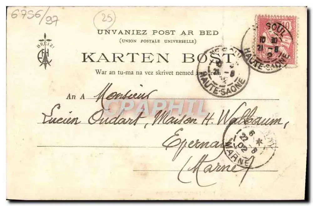 Bretagne — Les filles de chez nous — Cliché de M. Albert Durand, n° 301, Collection E. Hamonic - Verso