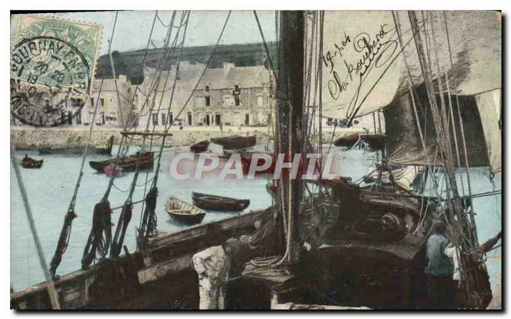 Port de Gouray-en-Brai — vue du port avec bateaux — éditeur non visible - Frente