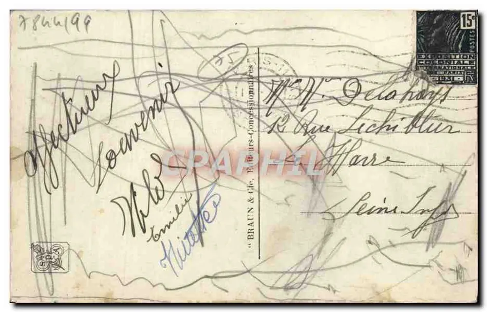 Pavilhão do Camboja — Exposição Colonial Internacional de Paris 1931 — Groslier, Diretor dos Artes Cambojanas - Verso