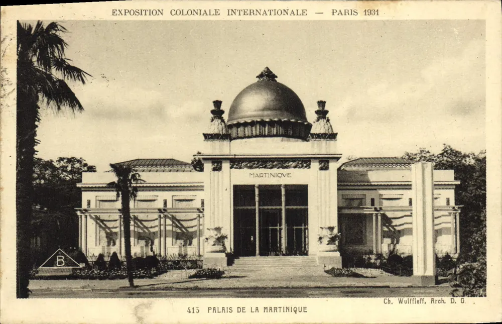 Palast der Martinique — Internationale Kolonialausstellung — Paris 1931 — Ch. Wulffleff, Aroh. D. G. - Vorderseite