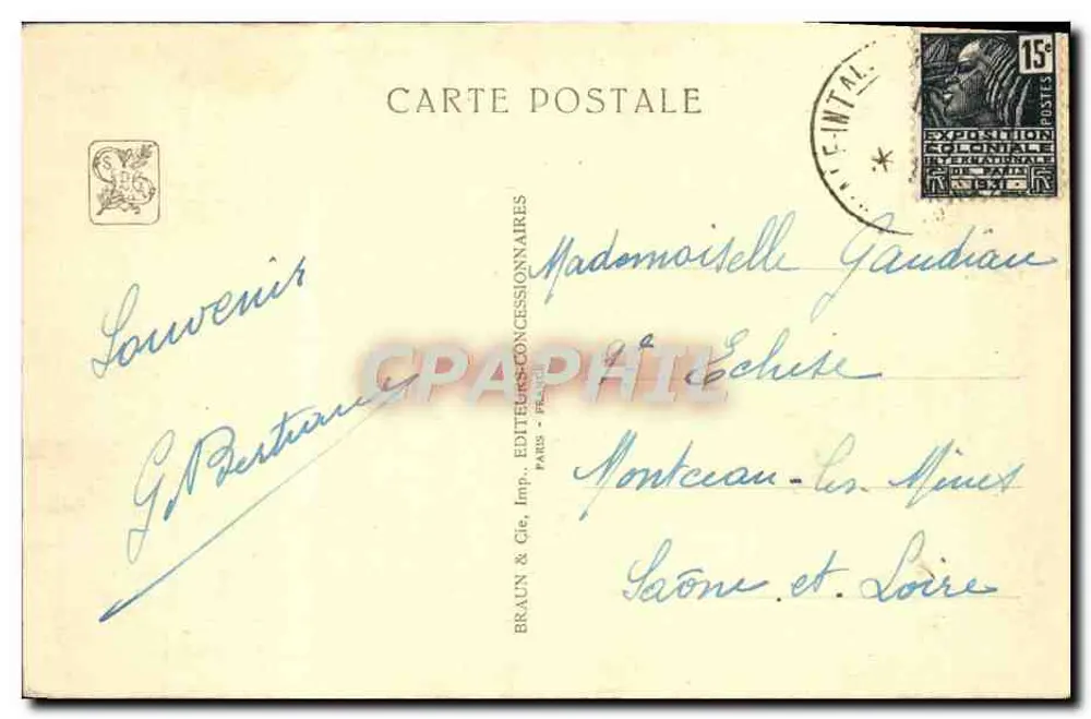 Palast der Martinique — Internationale Kolonialausstellung — Paris 1931 — Ch. Wulffleff, Aroh. D. G. - Rückseite