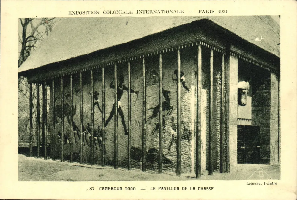 Internationale Kolonialausstellung — Paris 1931 — Kamerun Togo — Das Jagdpavillon — Lejeune, Maler - Vorderseite