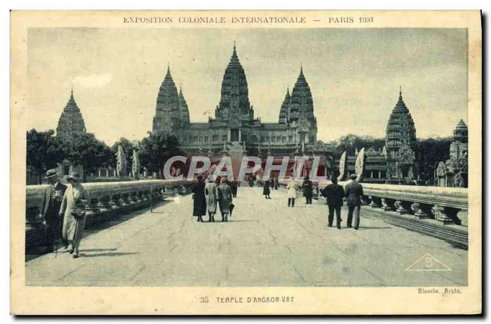 Temple d'Angkor-Vat — Exposition Coloniale Internationale — Paris 1931 — Bluneha, Archs. - Recto