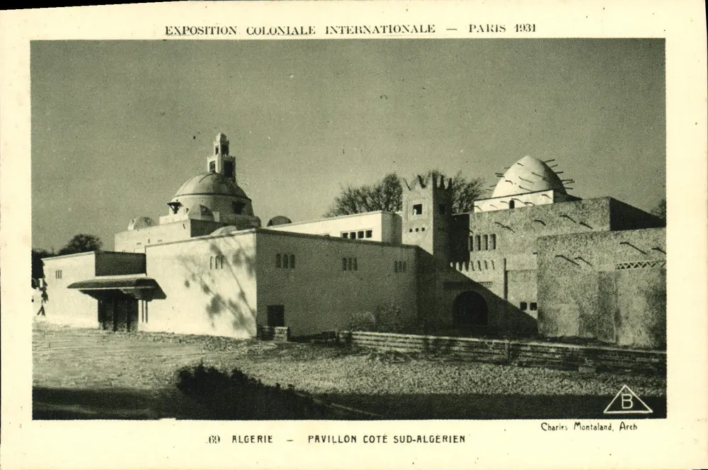 Algerien — Südalgerischer Pavillon — Internationale Kolonialausstellung — Paris 1931 — Charles Montaland, Arch - Vorderseite