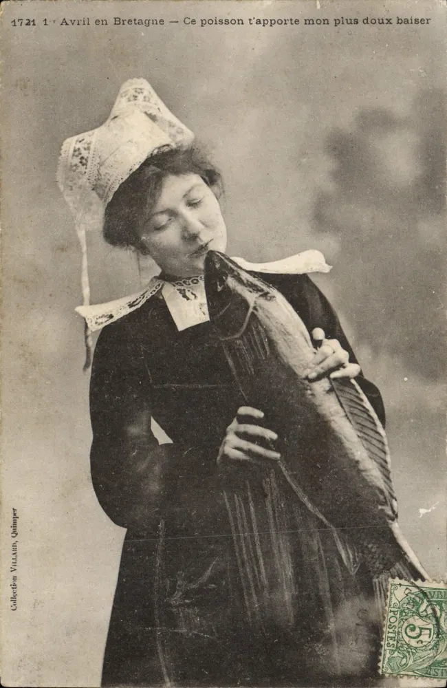 Frau im bretonischen Kleid — Quimper — Sammlung Villand, n°1721 - Vorderseite