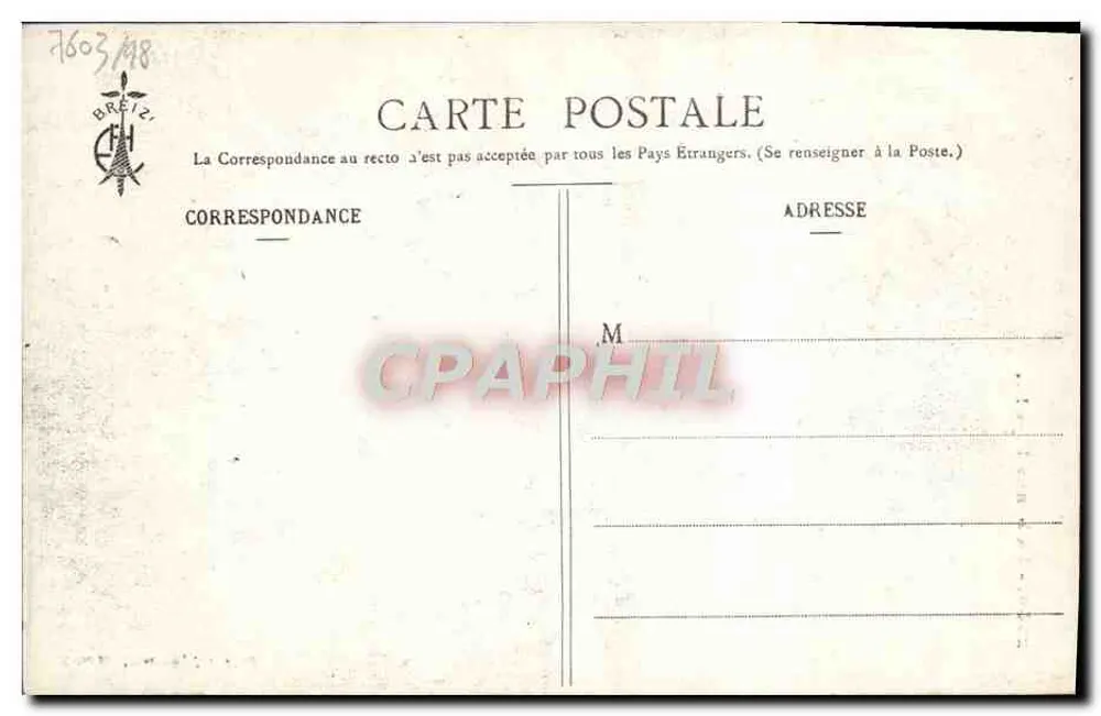 Pescador com cachimbo — St-Brieuc — C. C. L. Haonotie, n° 2346 - Verso
