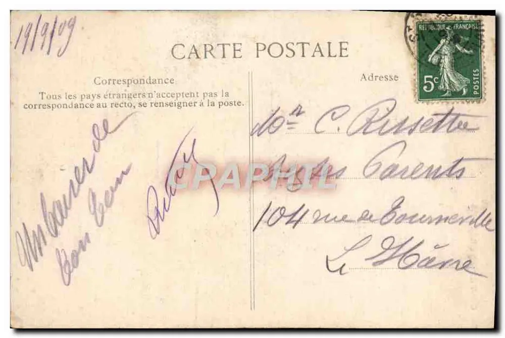 Giovane Bretone che sta riempiendo la sua pipa — COSTUMES BRETONS — ELD n°258 - Verso