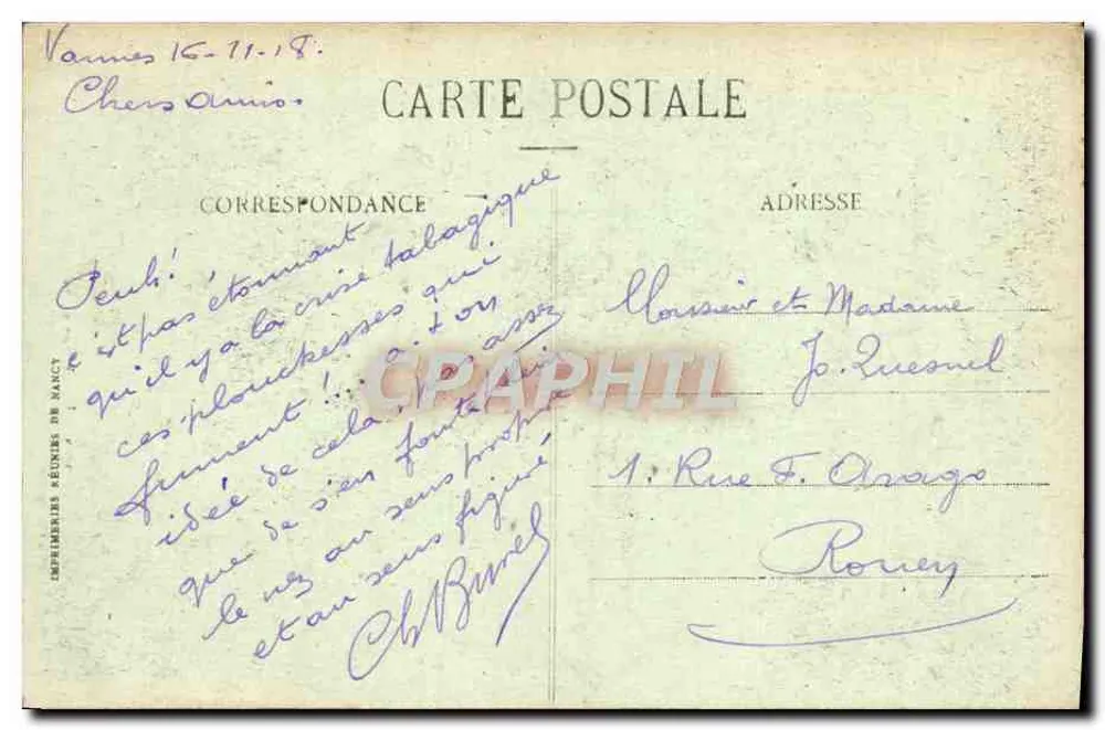 Stary rolnik paliąc fajkę — Zbiór H. Laurent, Port-Louis, nr 2793 - Rewers