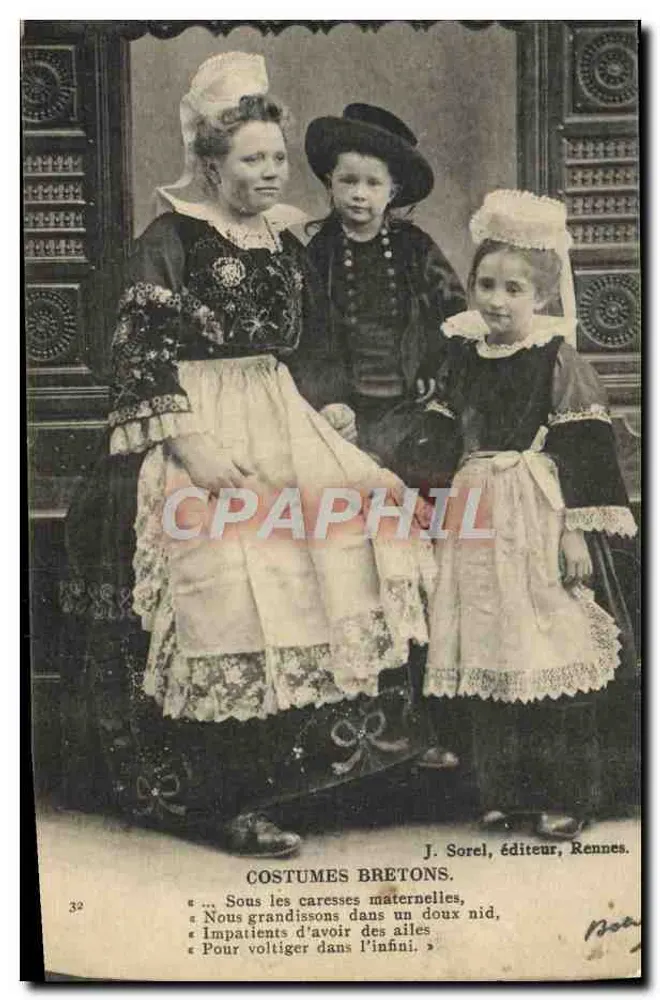 Trajes bretones — J. Sorel, editor, Rennes, n°32 - Frente