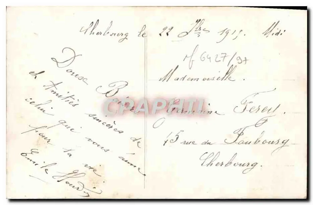 Matrose und Frau — Studio-Szene — Fauvotte 1412 - Rückseite