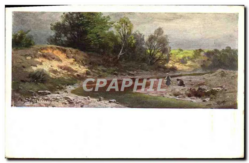 Paisagem com duas figuras — A. Spitz — T. S. N. Série 650 - Frente