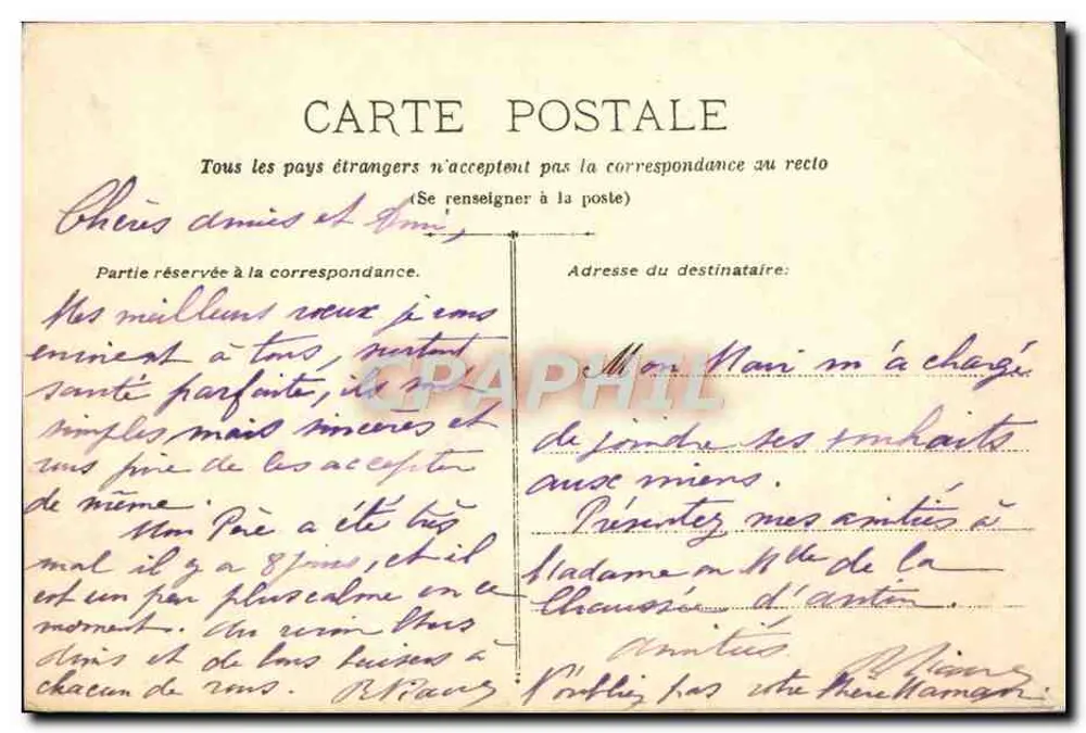 Jeune femme en robe jaune — scène champêtre avec soleil, oiseaux et tournesols — éditeur 'CARTE POSTALE' (verso) - Rückseite