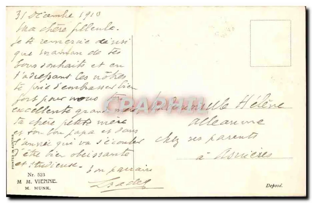 Goldgräber - Flügelkind in einem Kranz-Korb — Badey, Nr. 523 - Rückseite