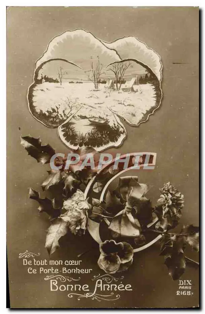 Winterlandschaft — Frohe Neujahr — DIX PARIS 2168 - Vorderseite