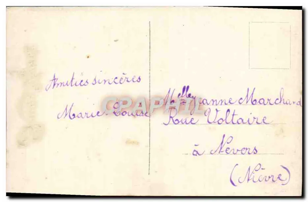 Femme en fourrure — scène hivernale avec église — éditeur non visible, n° de série 243 - Verso