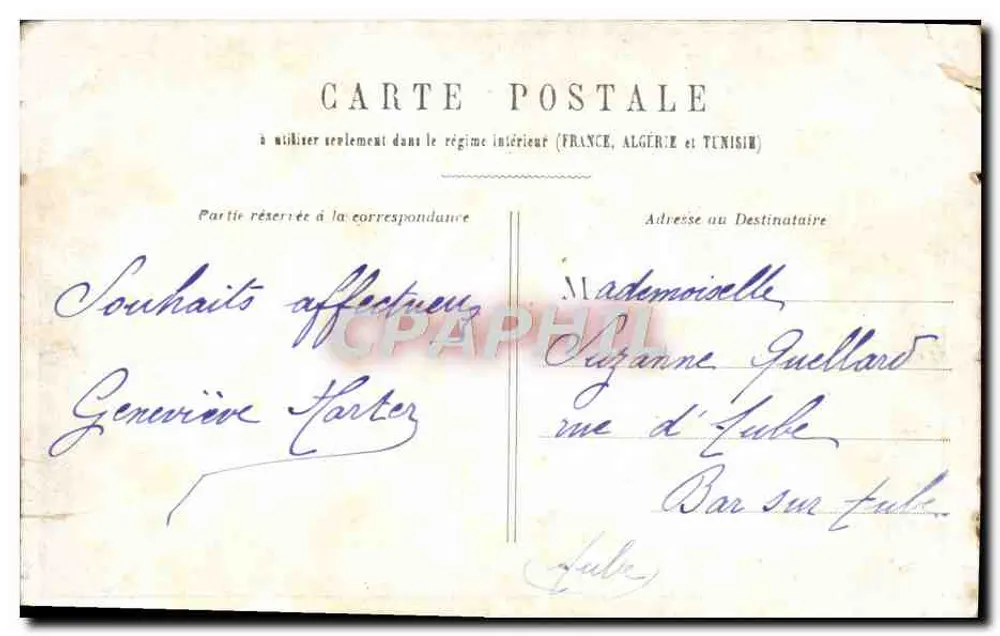 Fille tenant un bouquet — Bonne Année — éditeur anonyme - Verso