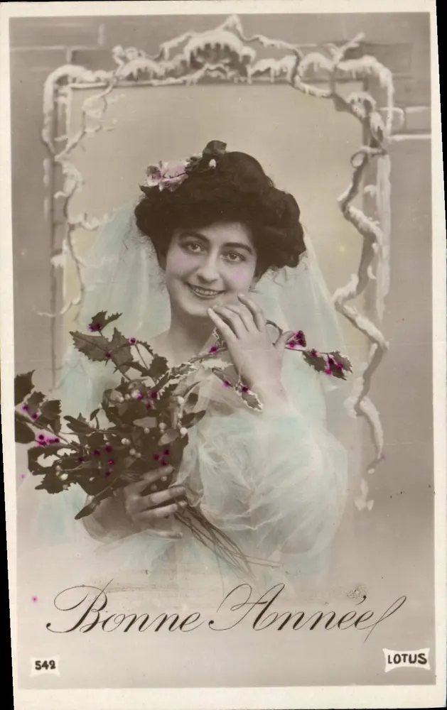 Frau in Hochzeitskleid — Winterlandschaft — Verlag LOTUS, Nr. 542 - Vorderseite