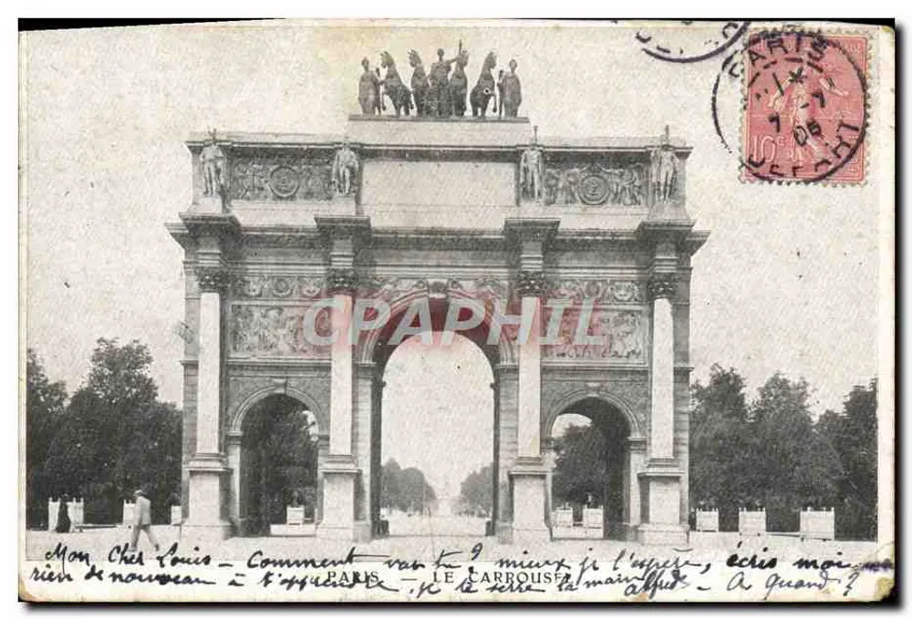 Arc de Triomphe — Paryż — wydawca LE LARROUSSE - Awers