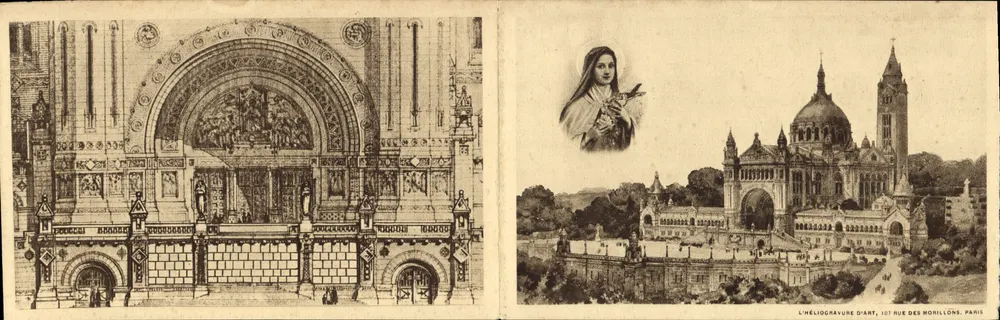 Basilika von Sainte-Thérèse des Kindes Jesu in Lisieux — L'Éléphant Gravure d'Art, 107 rue des Monillons, Paris - Vorderseite