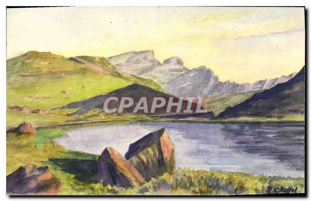 Alpine Lake — Berge im Hintergrund — B. Cruffel, Nr. 22 - Vorderseite