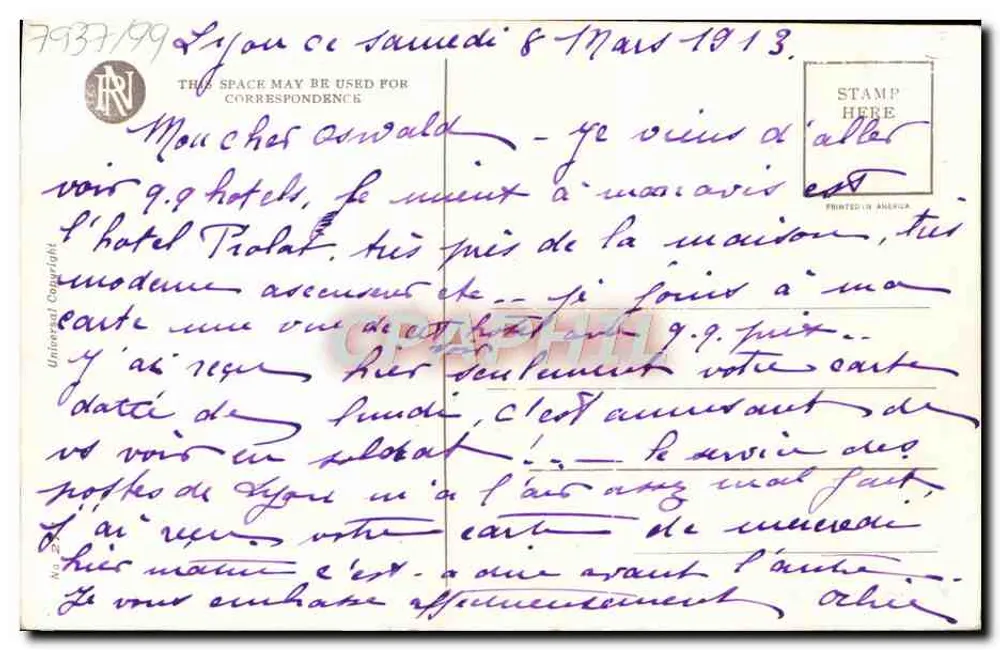 Die Verlobung — romantische Szene — Reinthal & Newman, N.Y. - Rückseite