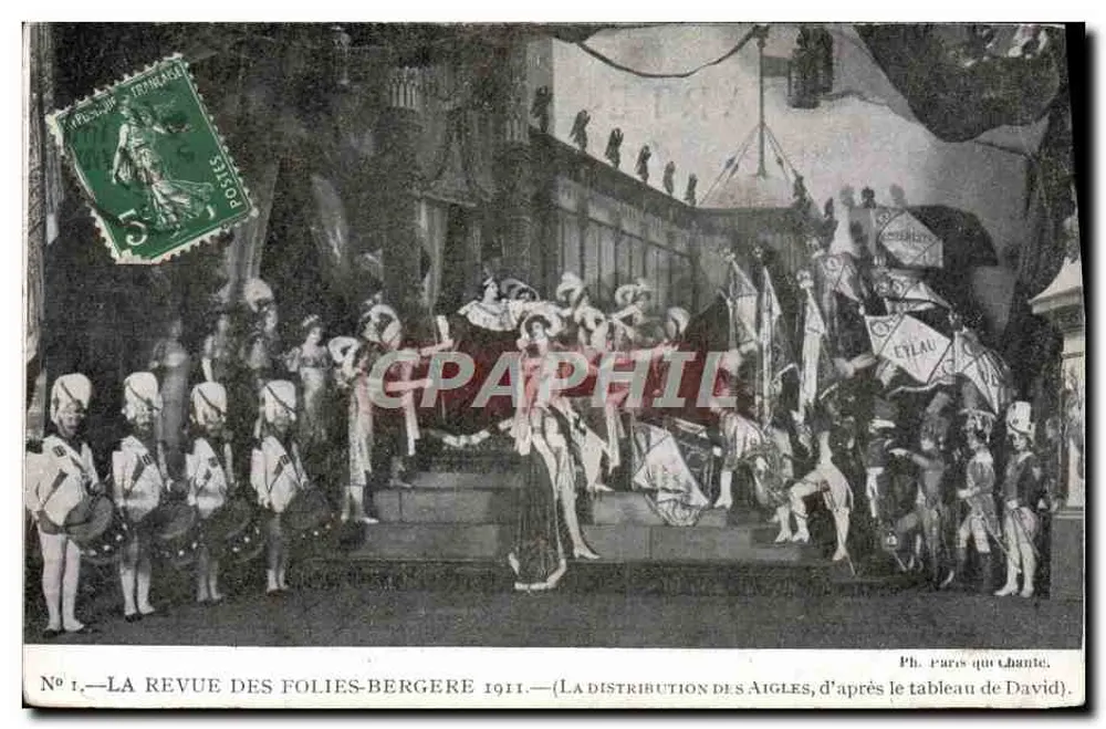 Die Folies-Bergère Revue 1911 — Die Verteilung der Adler, nach dem Gemälde von David — Ph. Paris que Chante, n°1 - Vorderseite