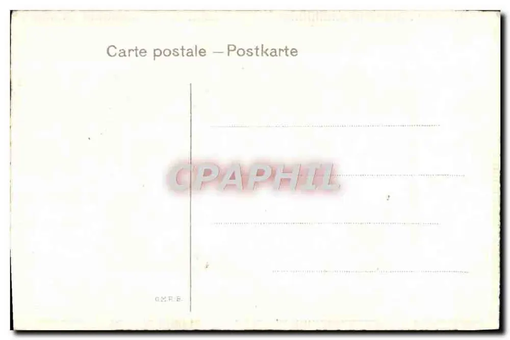 Dorfszene — Pferde und Enten — Verlag G.M.R.E. - Rückseite