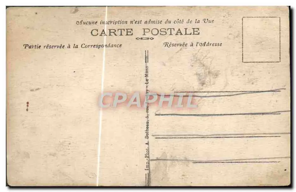 Le Mans — La Cathédrale et le Square Wilbur-Wright — Imp. P. Doibeu, Le Mans - Achterkant