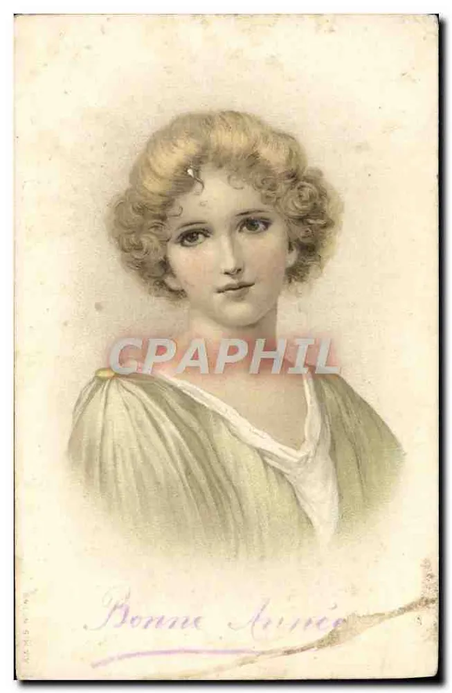 Gutes Neues Jahr — Portrait einer jungen Frau — Unbekannter Verlag, Seriennummer nicht sichtbar - Vorderseite