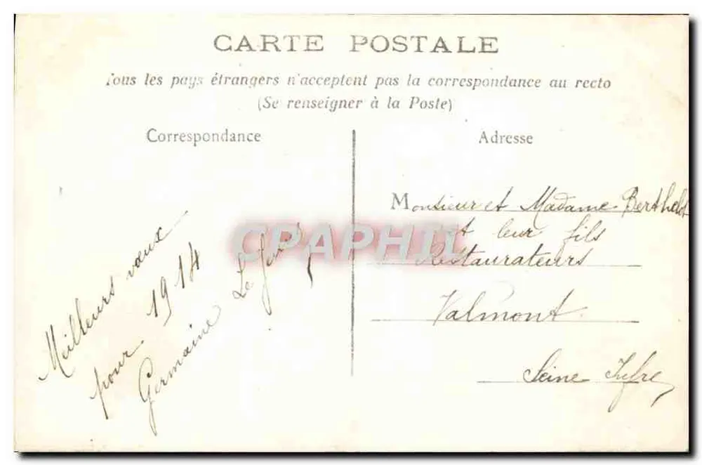 Arranjo de rosas e dahlias — Boa Ano Novo — Irisette, n° 1600 - Verso