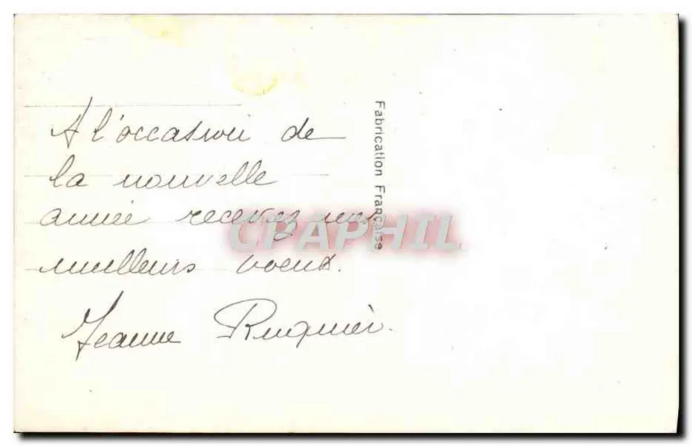 Frau in blauem Hut und rotem Schal — Frohes Neues Jahr — Léa, Paris, n°714 - Rückseite