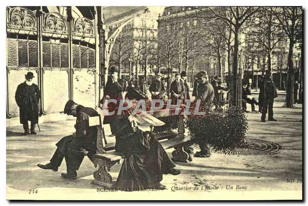 Bairro da Boîte: Um Banco — Cenas Parisienses — n°734 - Frente