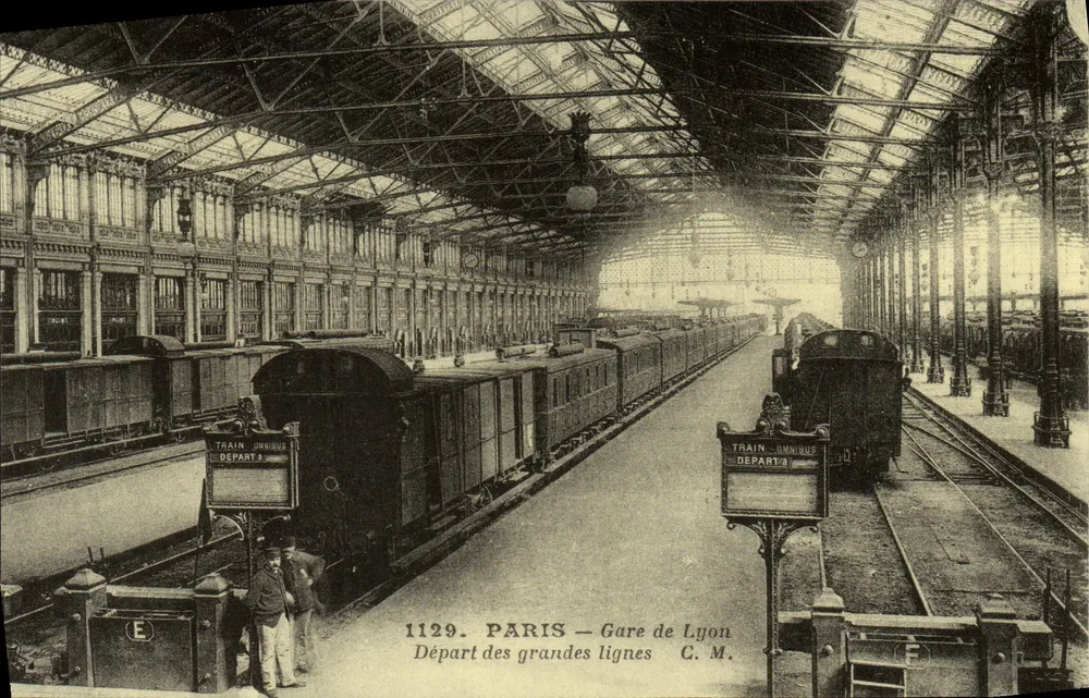 PARIS — Gare de Lyon — Départ des grandes lignes — C. M. — n° 1129 - Recto