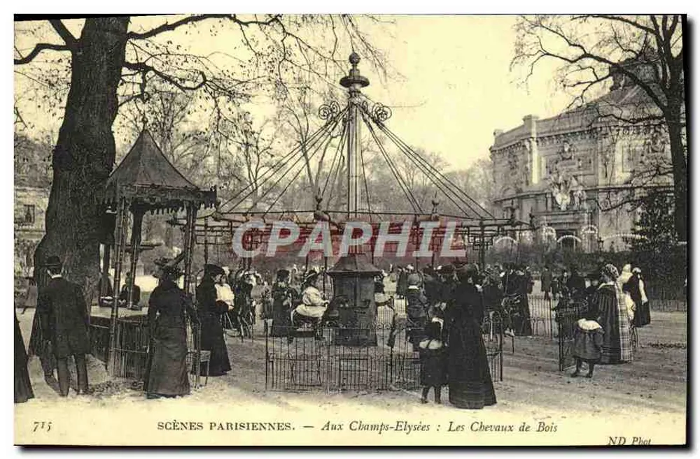 Aux Champs-Élysées : Les Chevaux de Bois — ND Phot - Recto