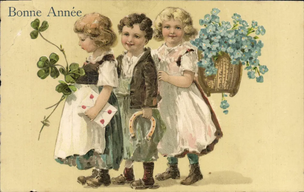 Drei Kinder — Wunschszene — Herausgeber W. 5820 - Vorderseite