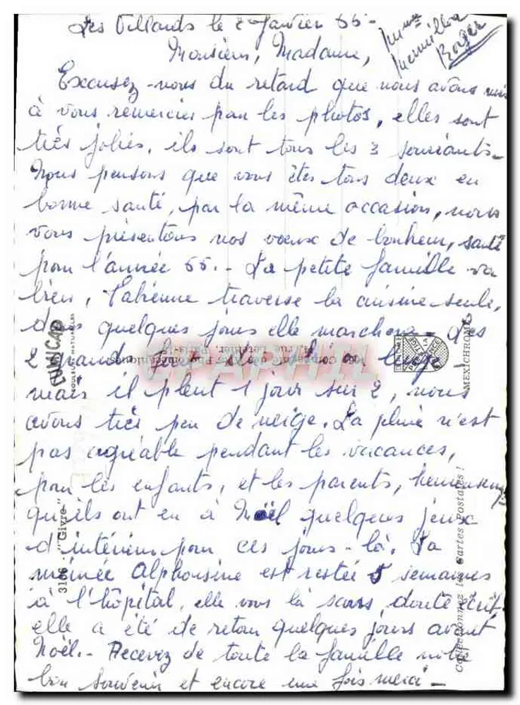 Paisagem invernal nevada — Florestas de pinheiros — Carte postale ancienne - Verso