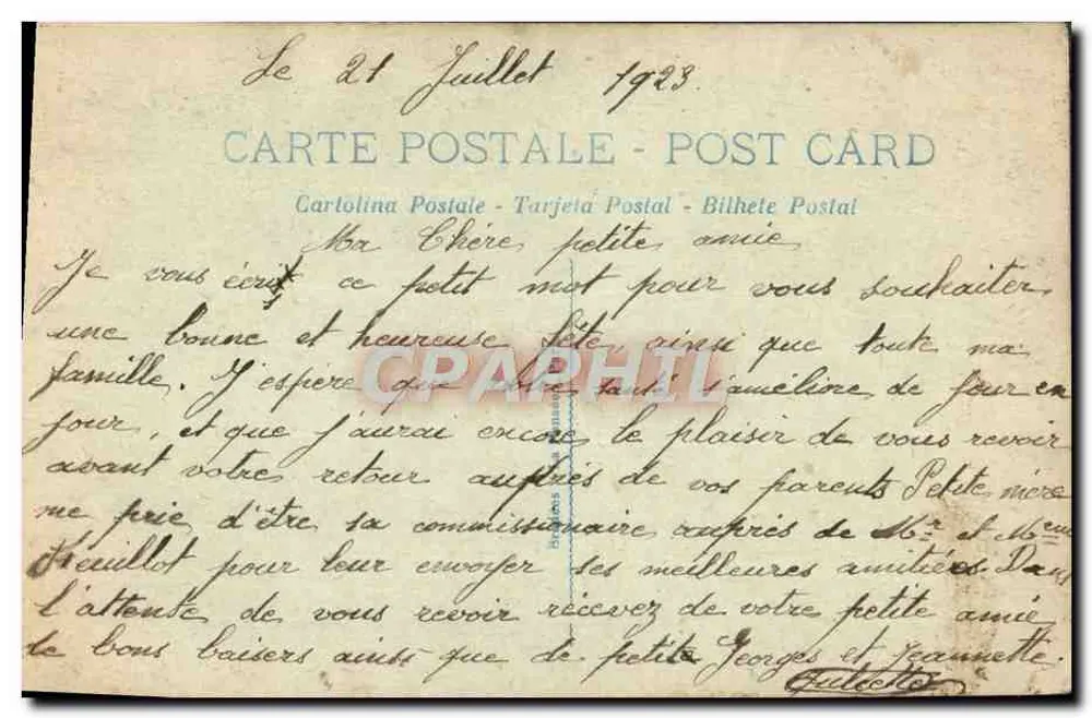 Carta postal decorativa com bordado — 'Crapaille Buisers' — editor Cartolina Postale - Verso