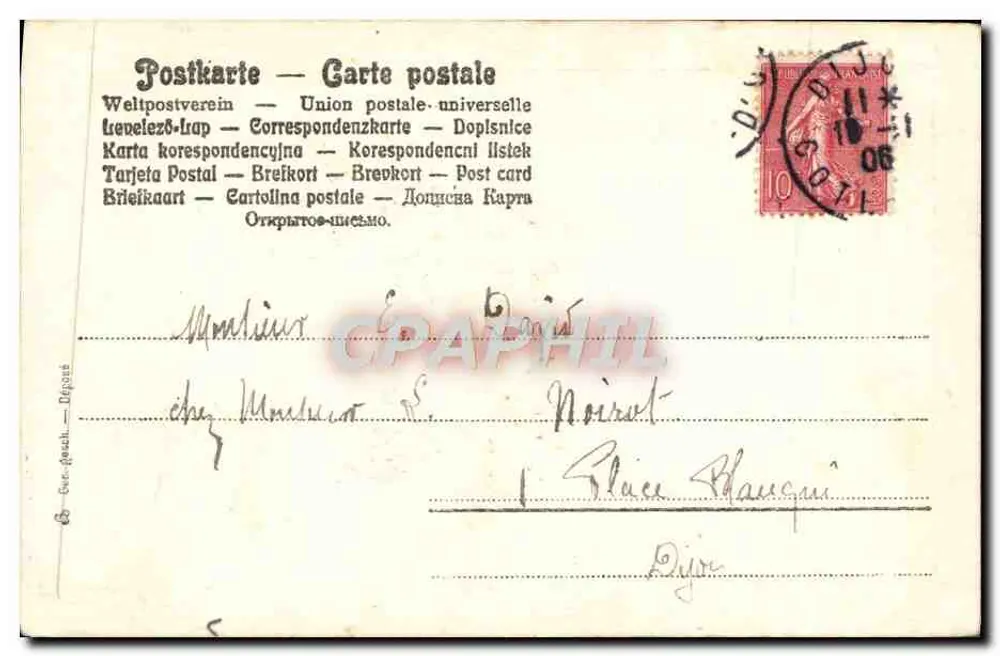 Fille à cheval — Bonne Fête — signée 'Lavate' - Verso