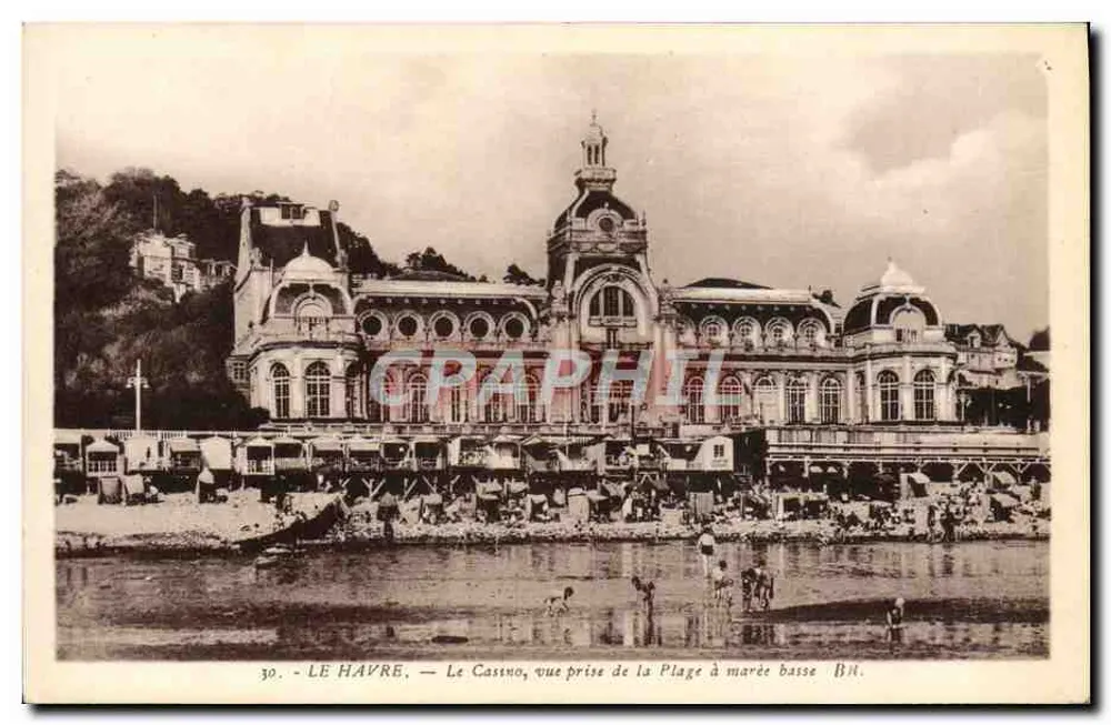 Le Havre — Das Casino, Blick vom Strand bei Ebbe — Bloc frères, Verleger, Bordeaux - Vorderseite