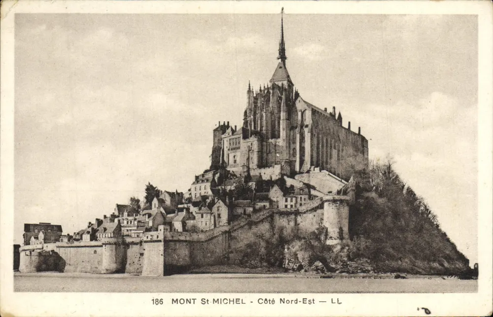 Mont Saint-Michel — vista desde el lado nordeste — LL, n.º 186 - Anverso